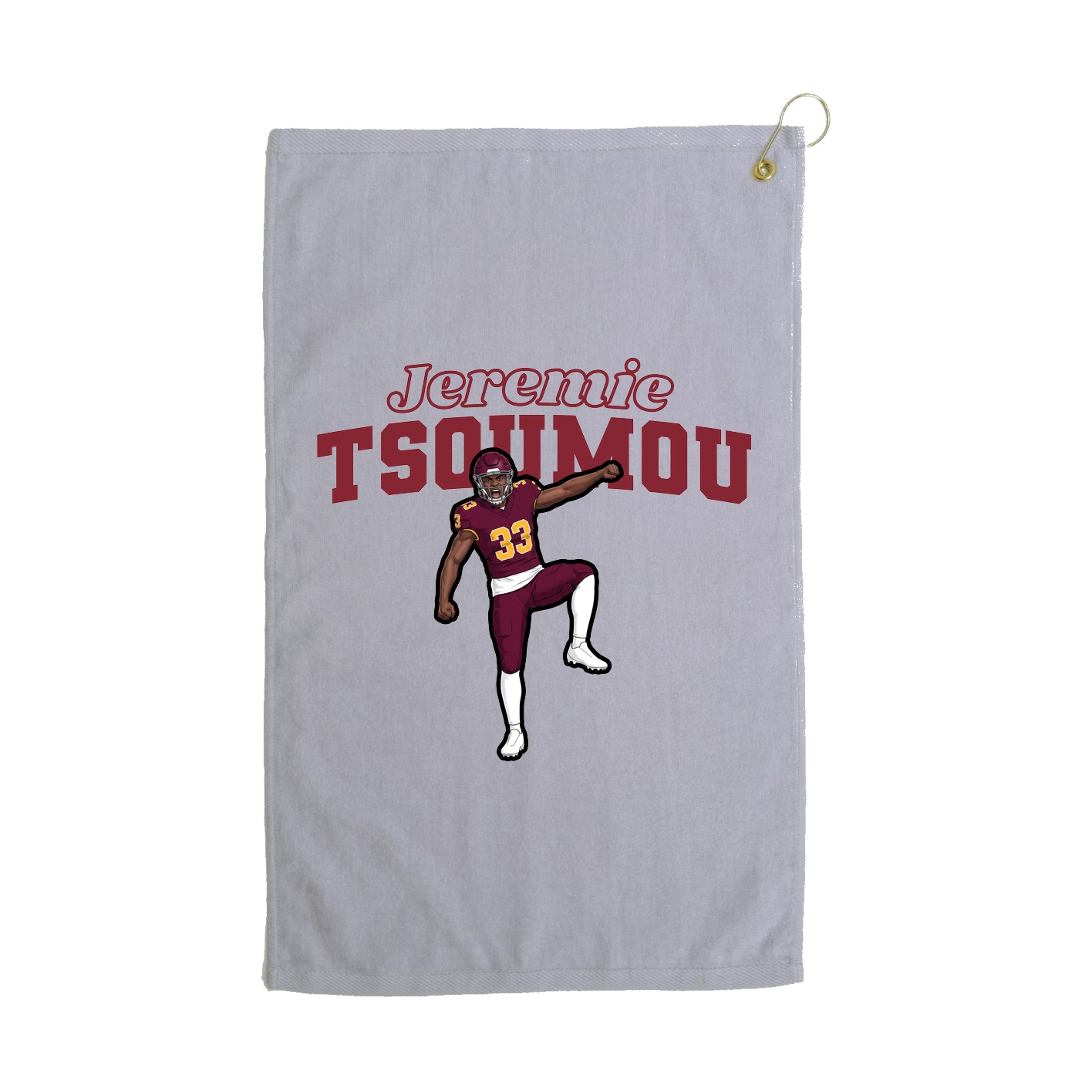Golf Towel — Name Arch in Grey