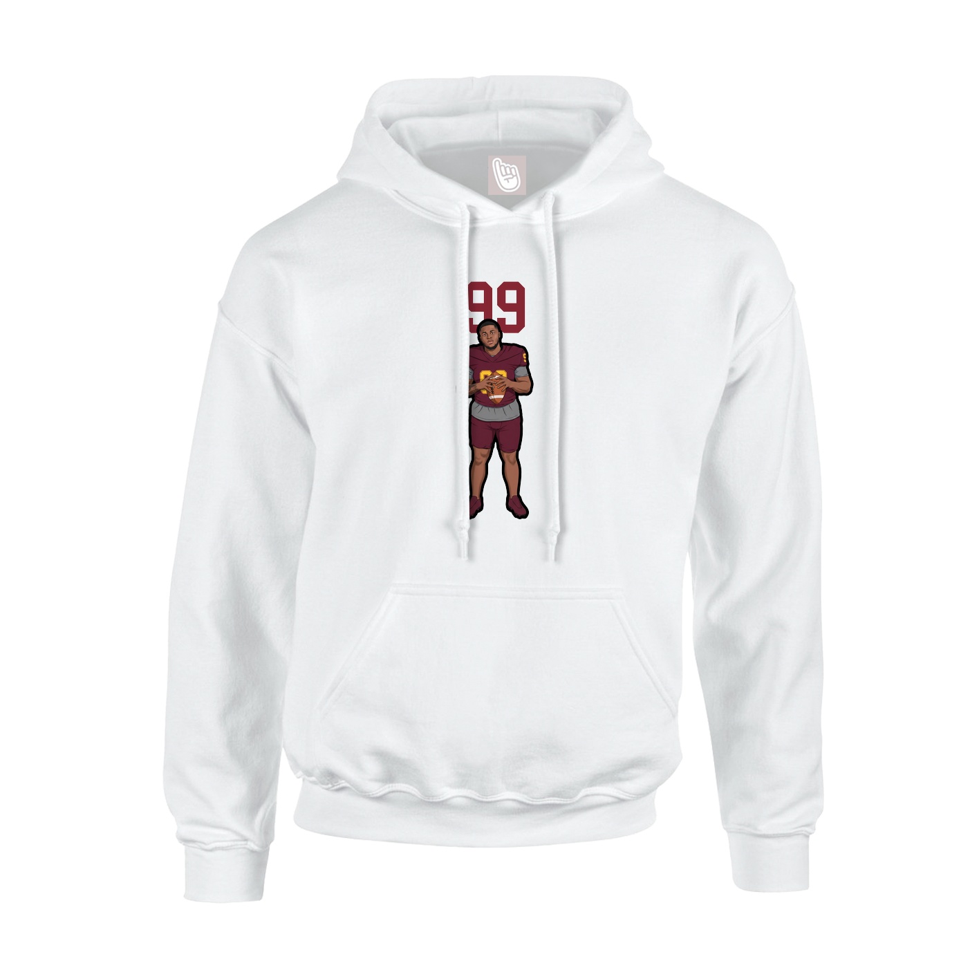 Youth Hoodie — Number Top in White