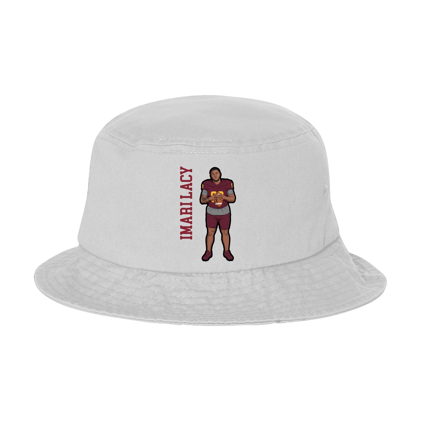 Bucket Cap — Name Vertical in White