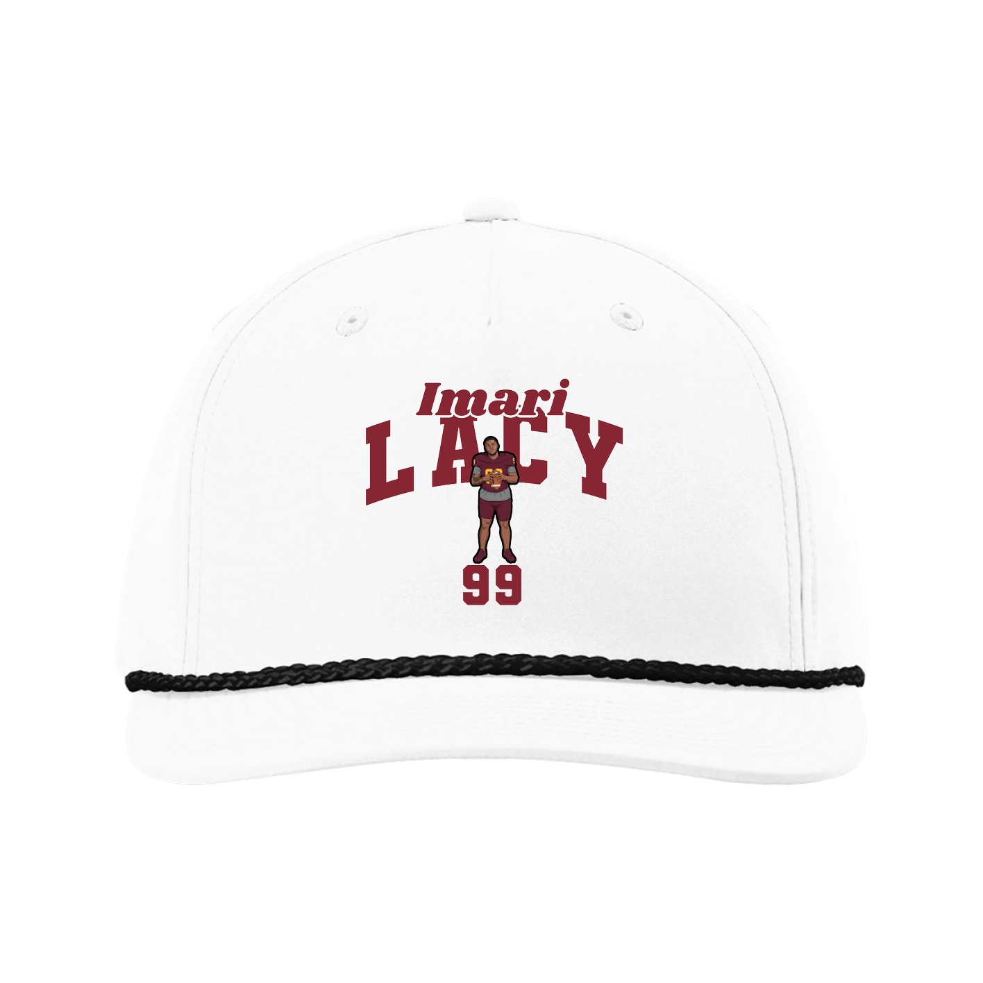 Five-Panel Classic Rope Cap — Signature Arch in White