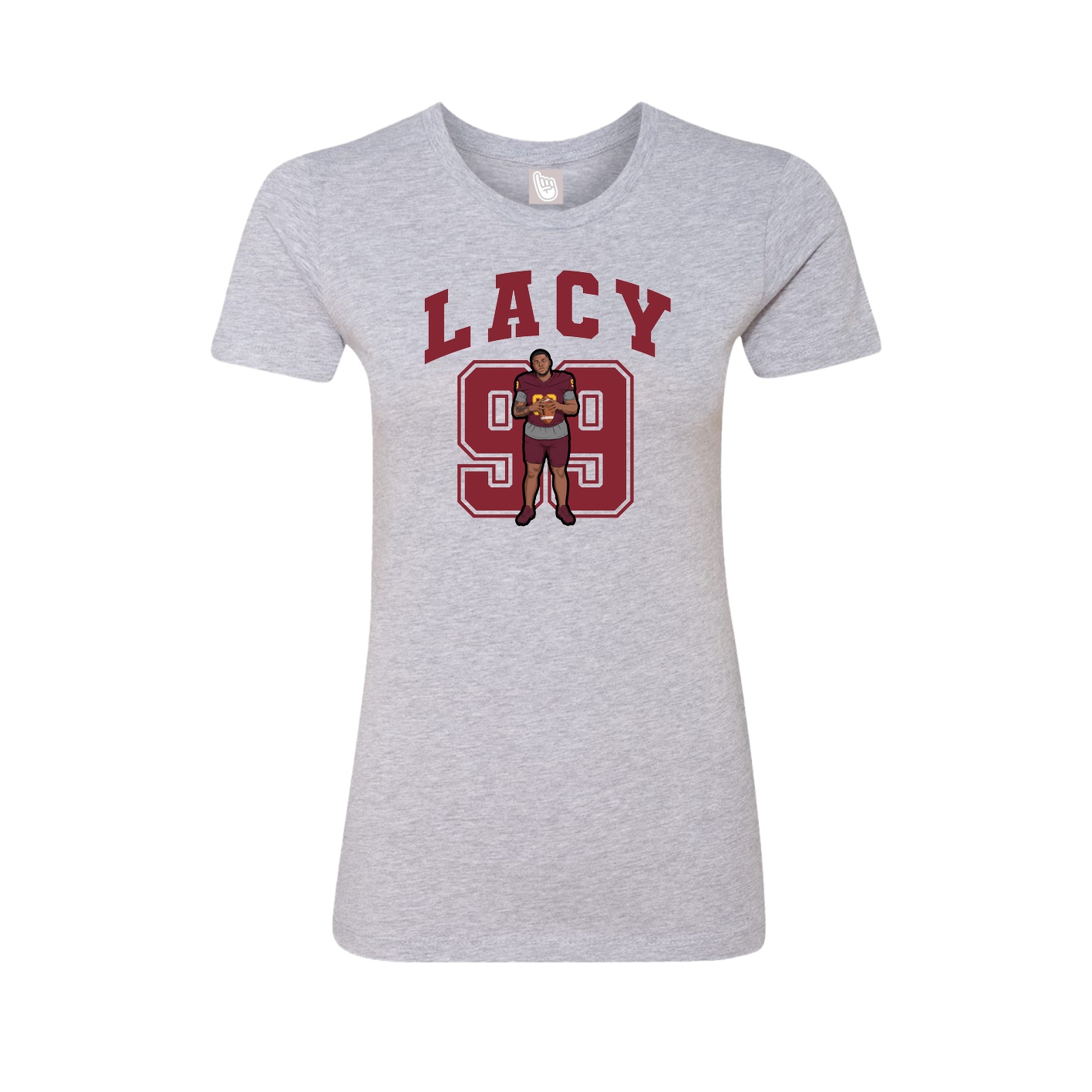 Fitted Women's Tee — Number in Grey