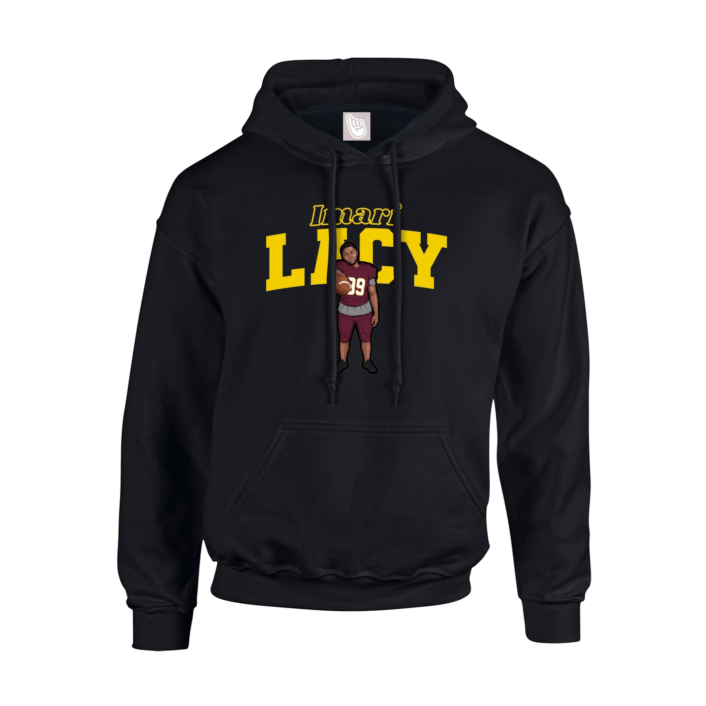 Youth Hoodie — Name Arch in Black