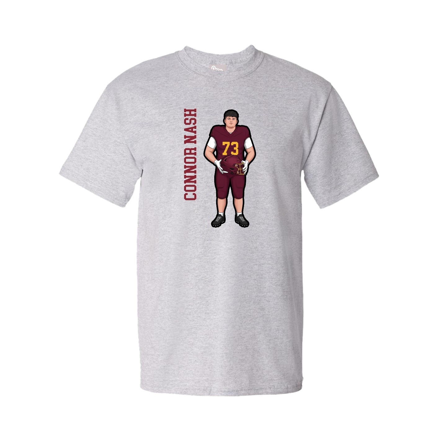 Tee — Name Vertical in Grey
