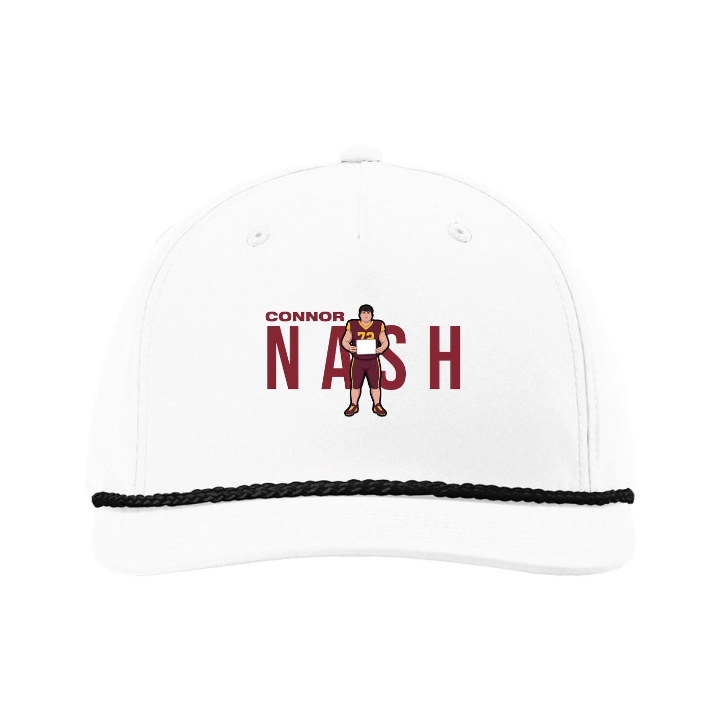 Five-Panel Classic Rope Cap — Player Name in White