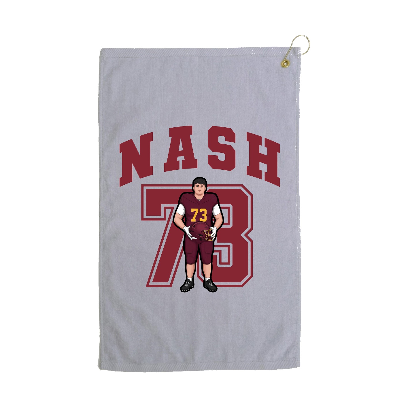 Golf Towel — Number in Grey