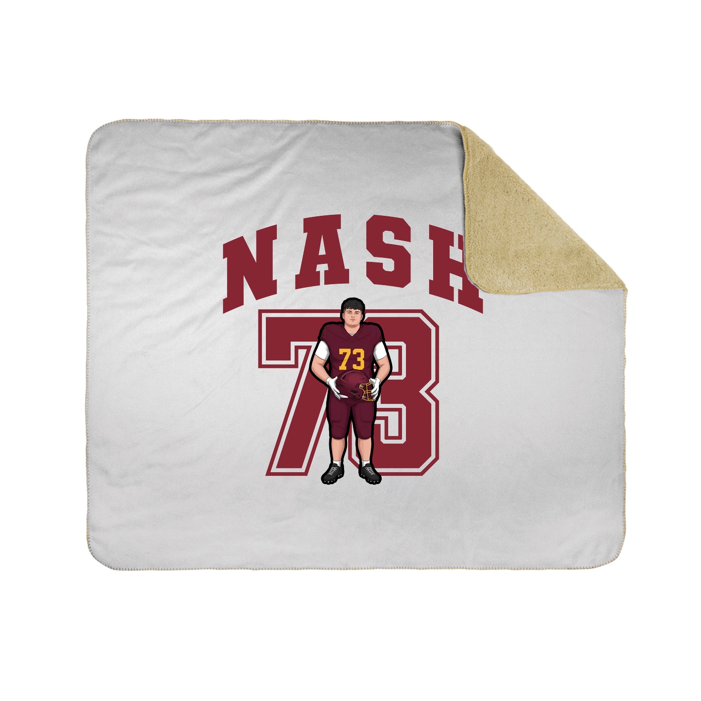Throw Blanket — Number in White