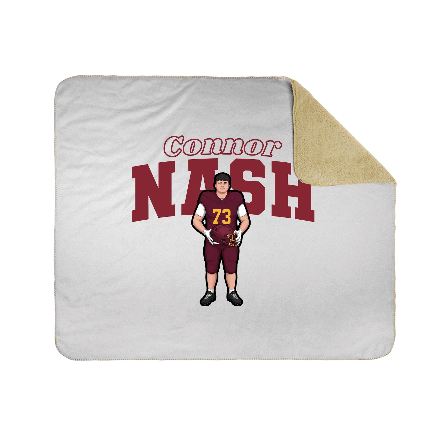 Throw Blanket — Name Arch in White