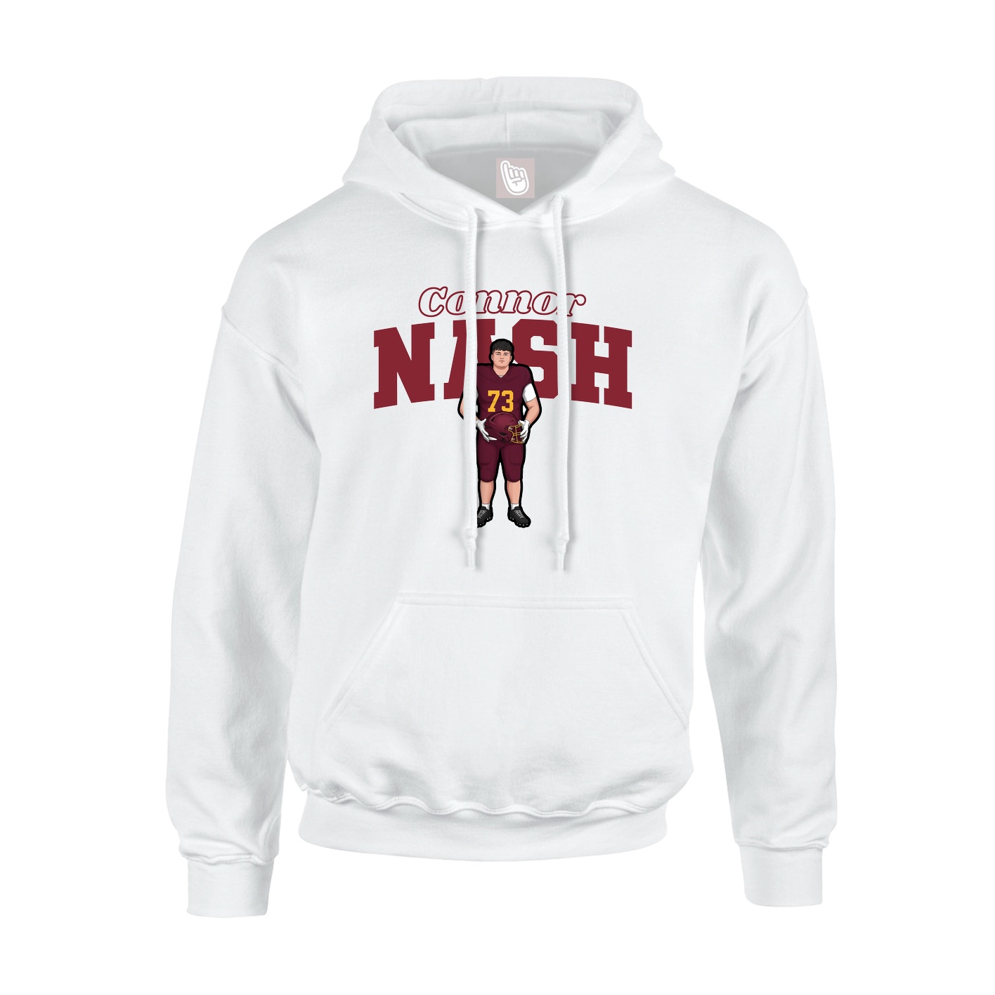 Hoodie — Name Arch in White