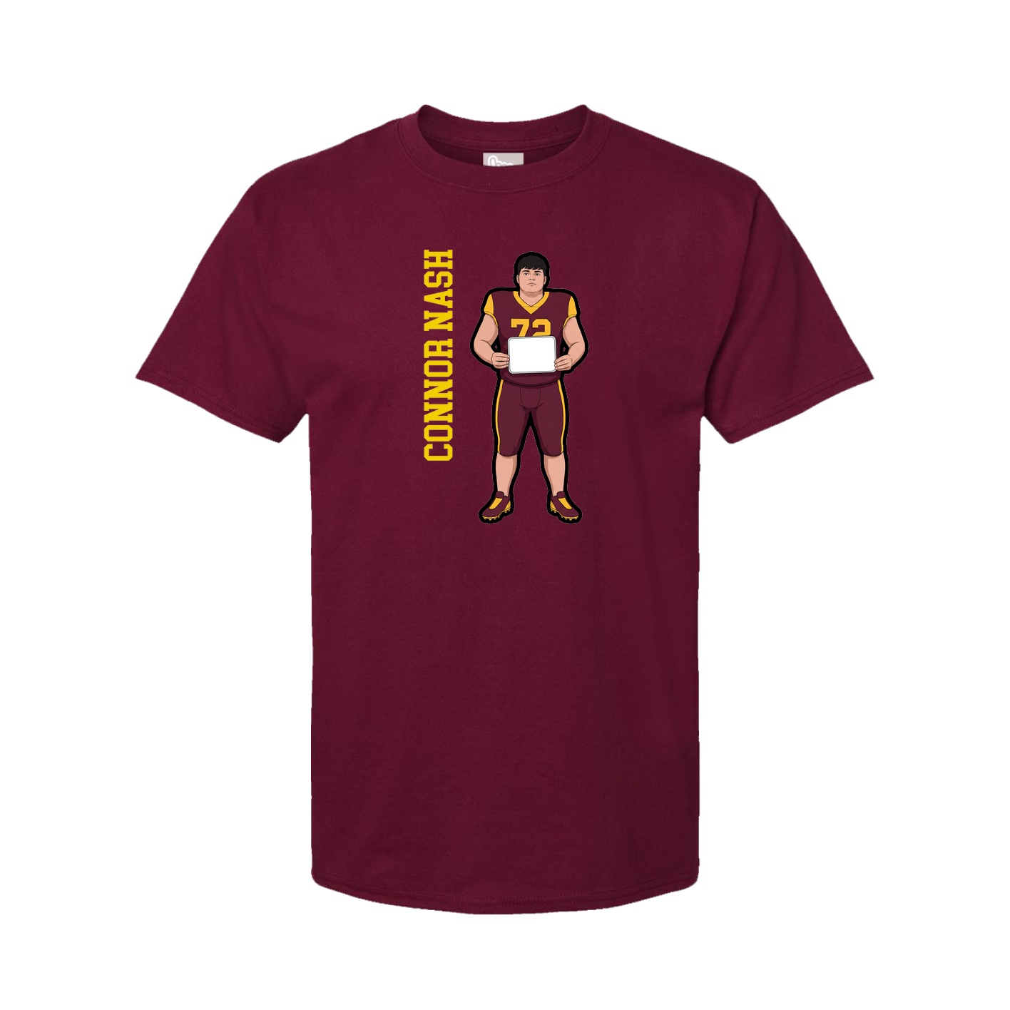 Youth Tee — Name Vertical in Cardinal