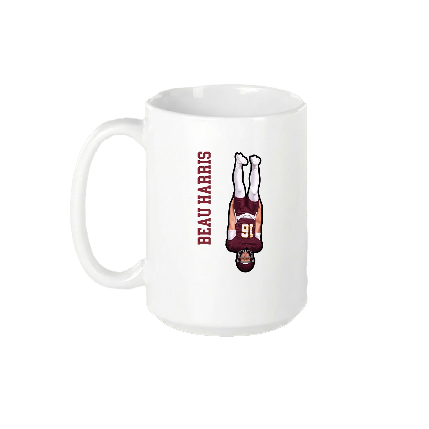 15oz Coffee Mug — Name Vertical in White