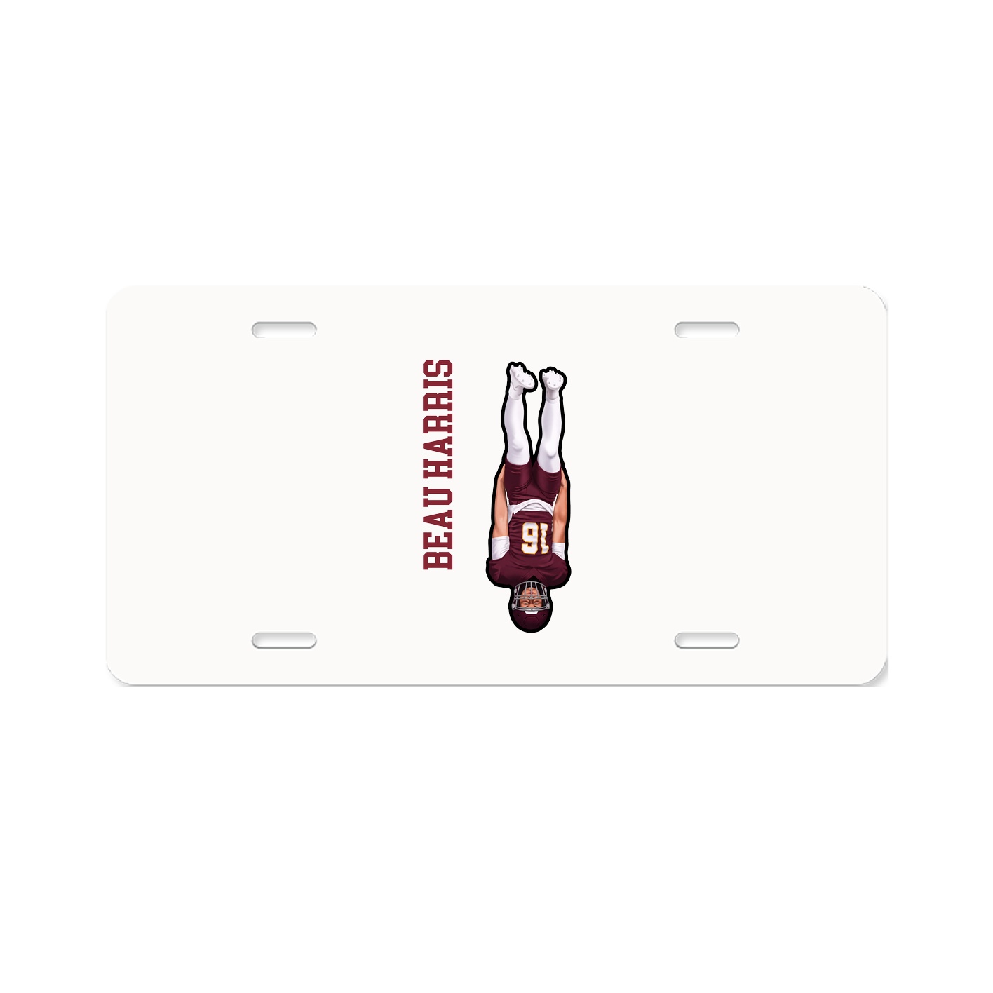 License Plate — Name Vertical in Classic