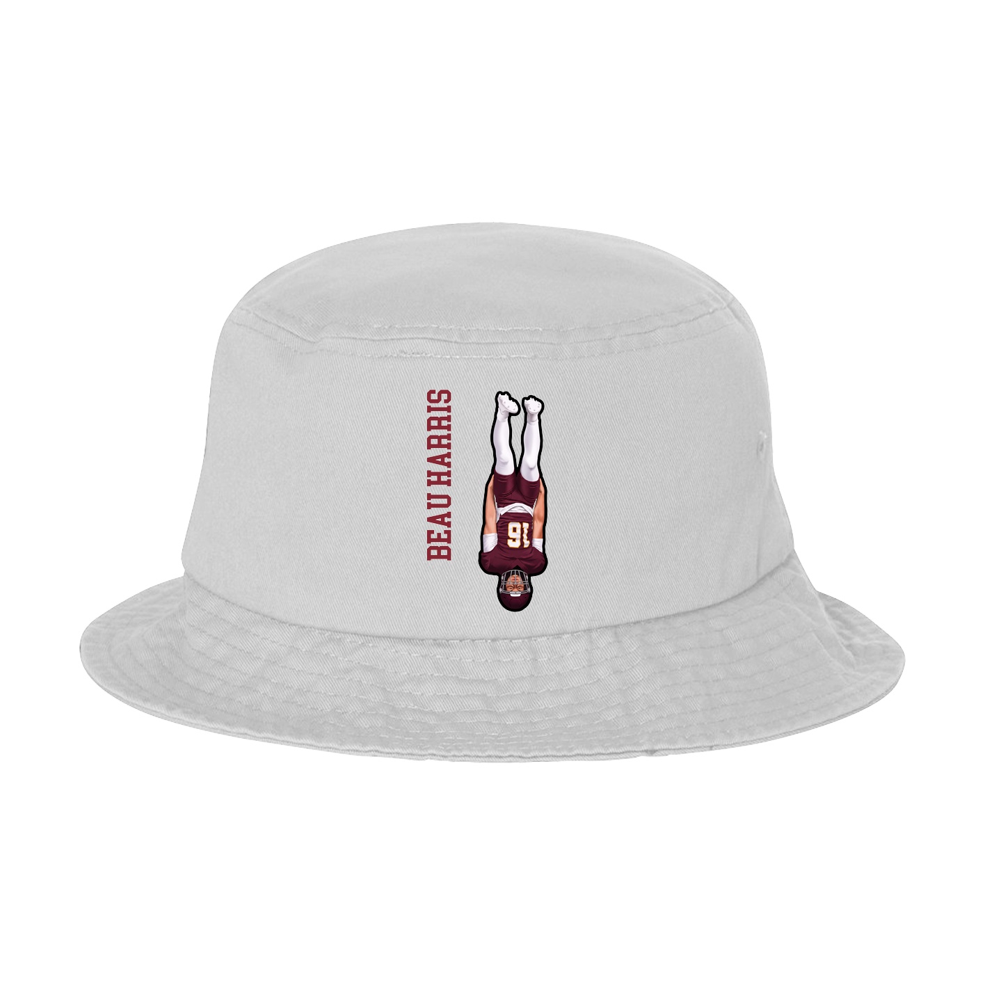 Bucket Cap — Name Vertical in White