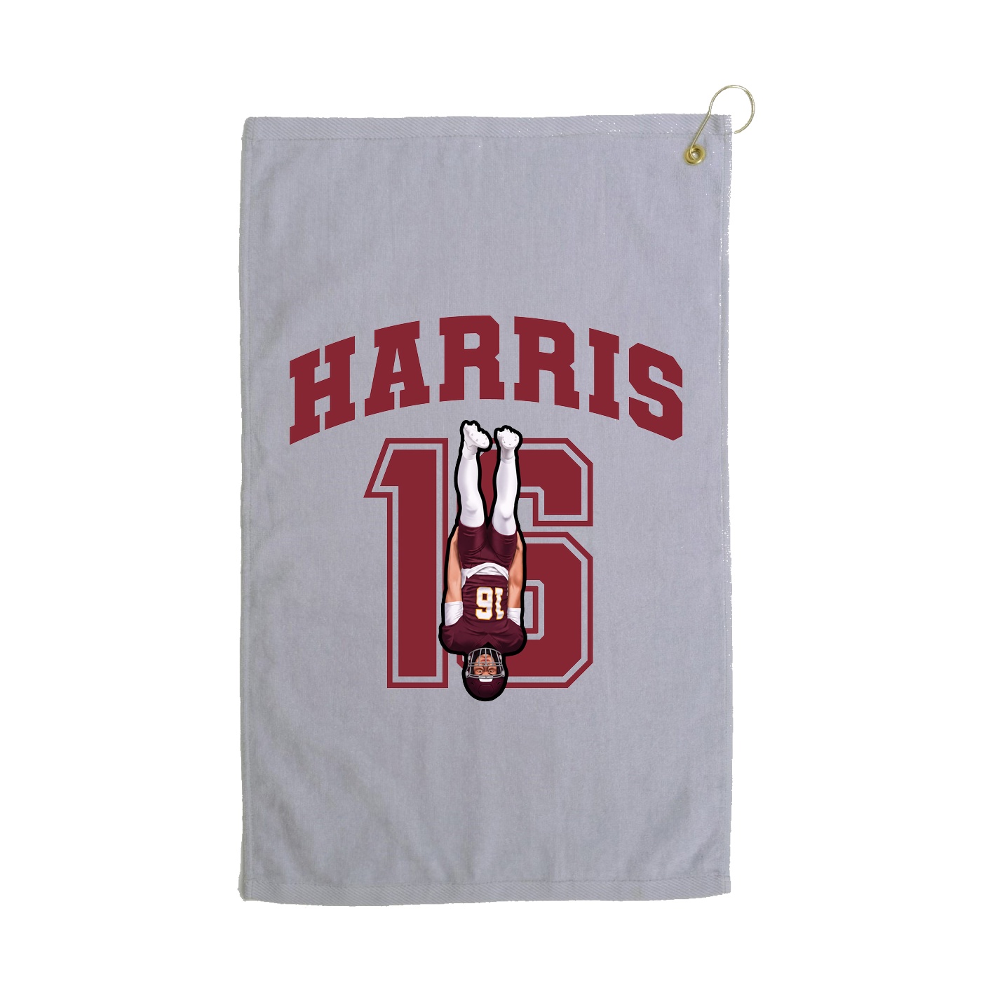 Golf Towel — Number in Grey