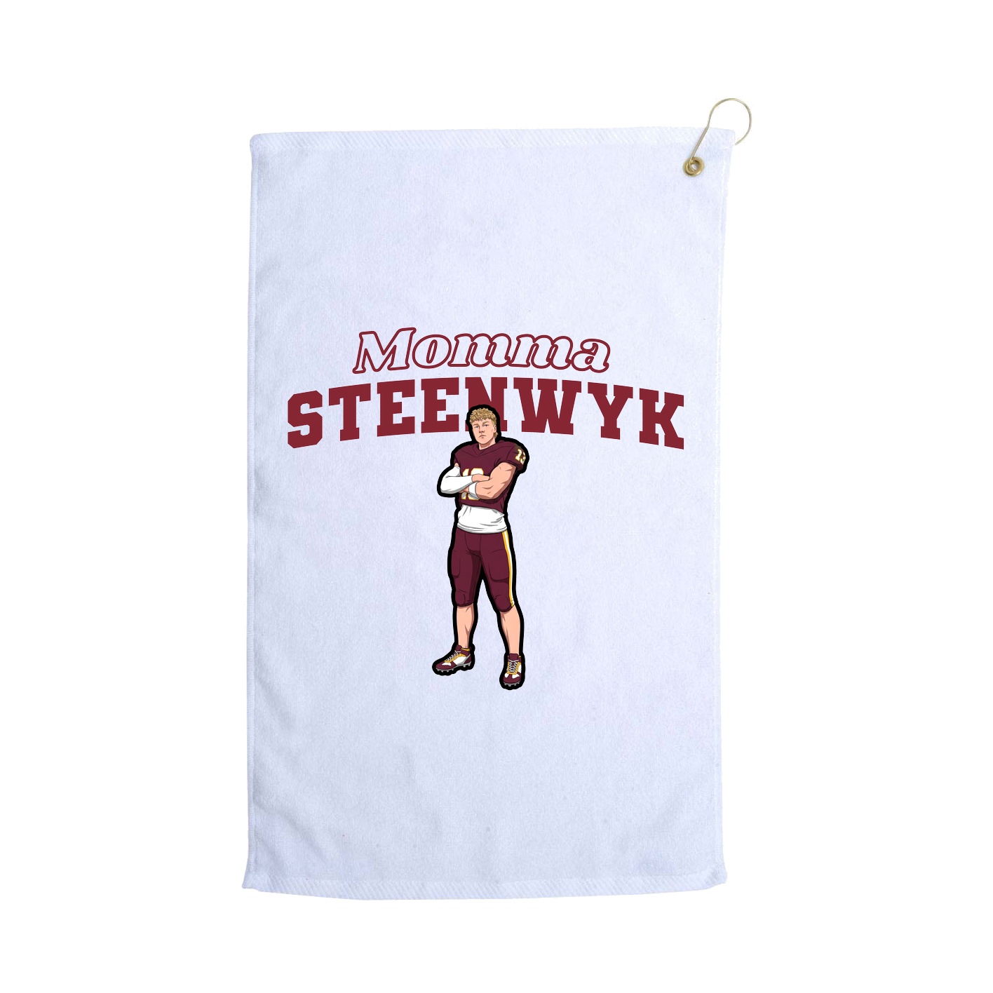 Golf Towel — Mothers Day Block in White