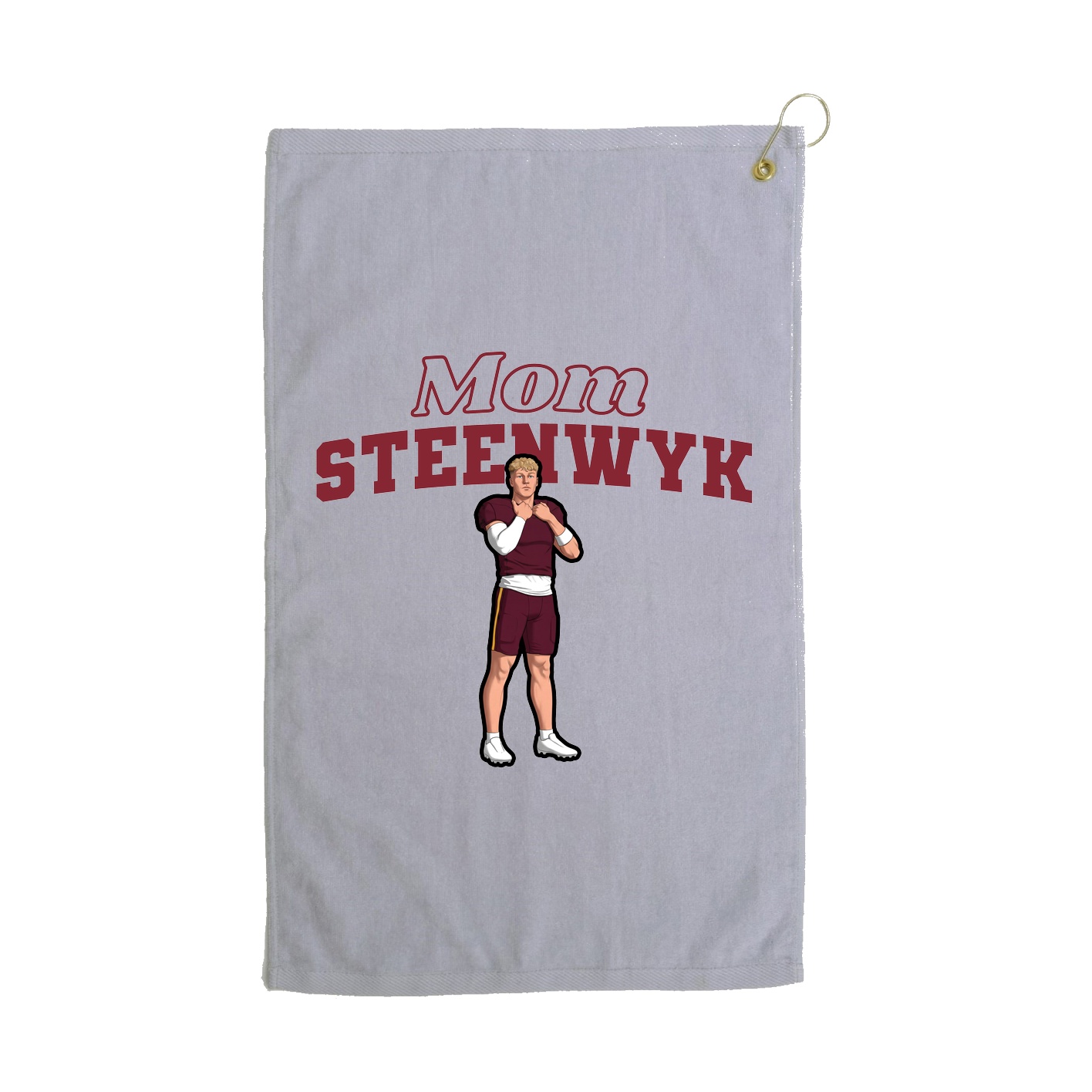 Golf Towel — Mothers Day Block in Grey