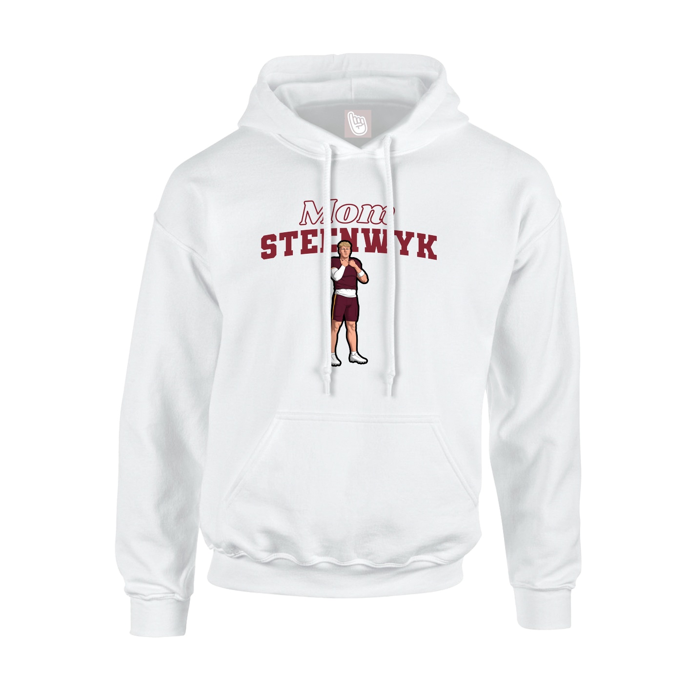Youth Hoodie — Mothers Day Block in White