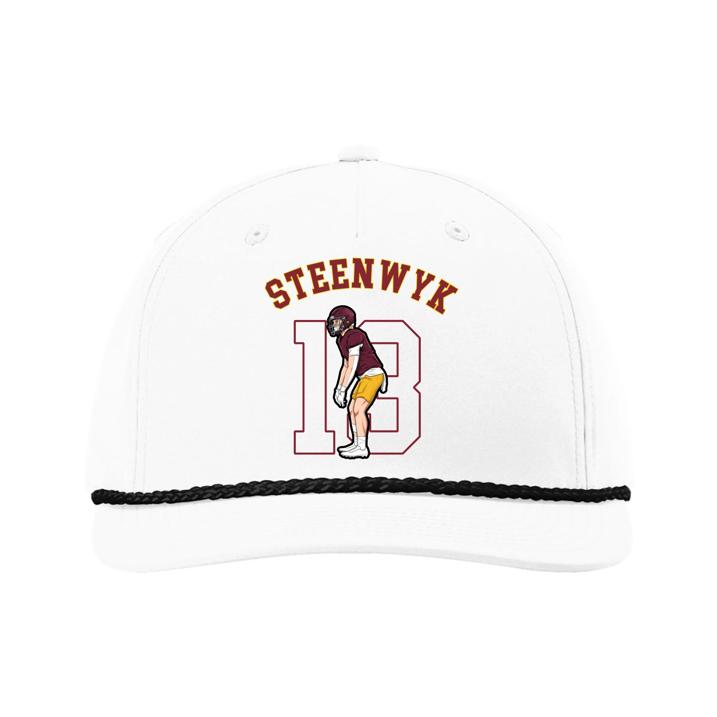 Five-Panel Classic Rope Cap — Shirsey Arch in White
