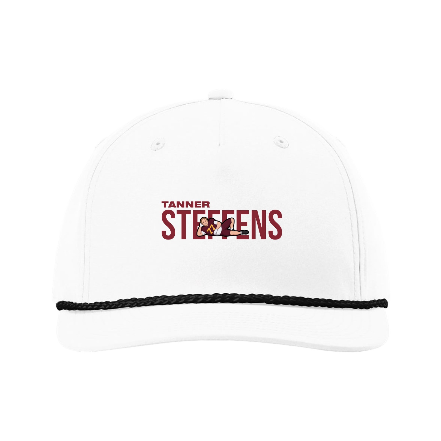 Five-Panel Classic Rope Cap — Player Name in White