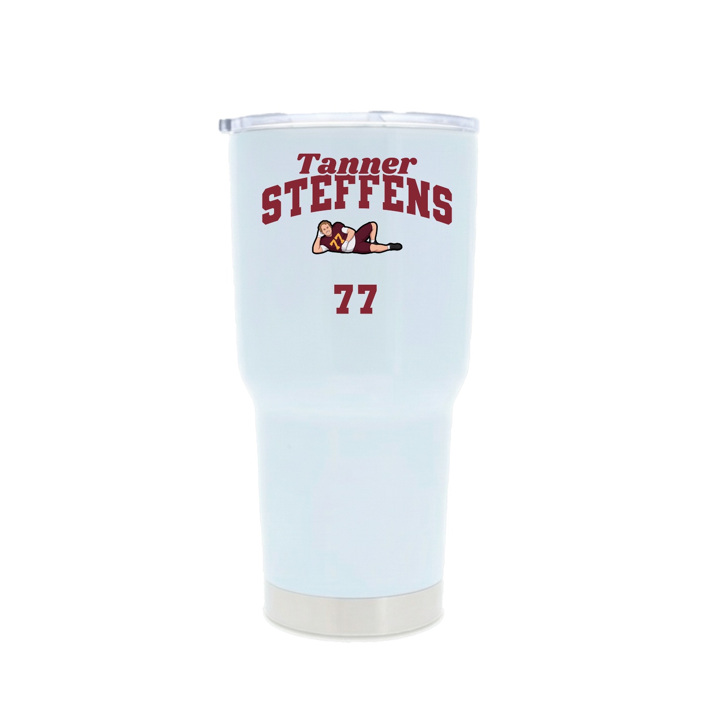 30oz Stainless Steel Tumbler — Signature Arch in White