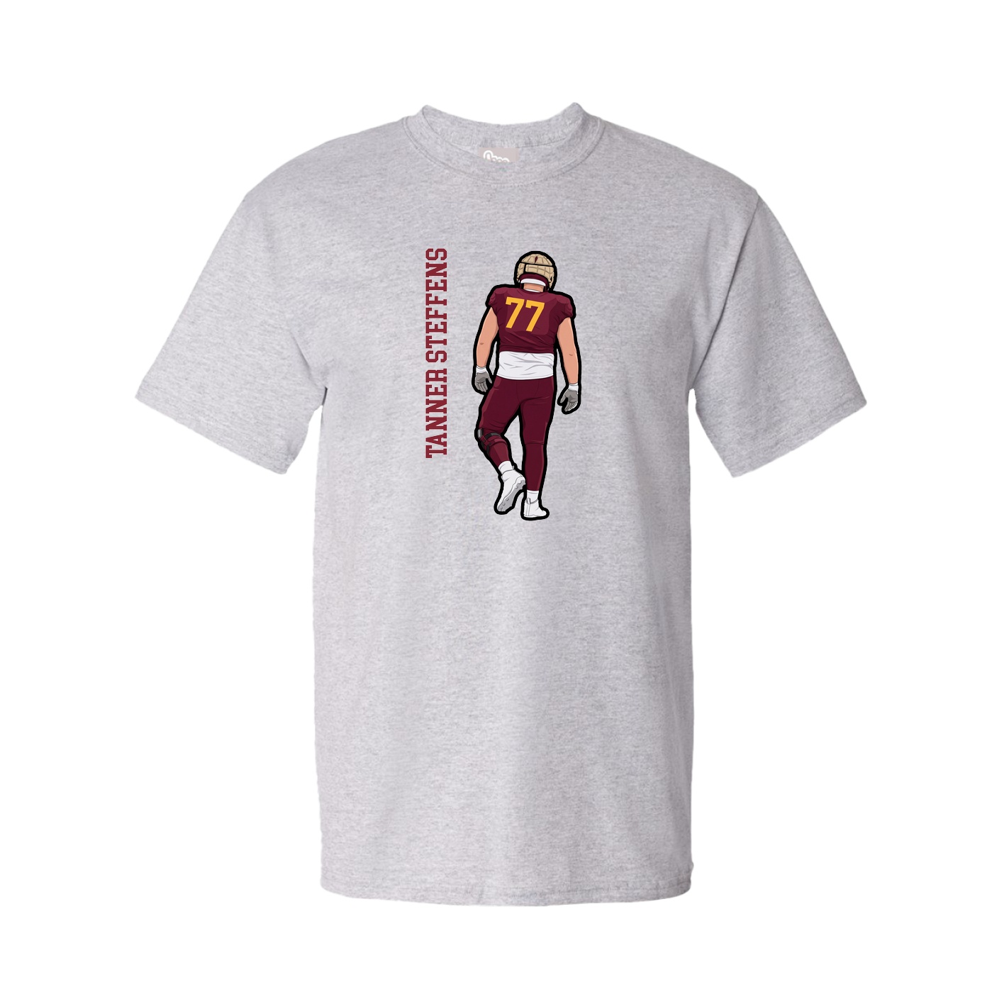 Youth Tee — Name Vertical in Grey