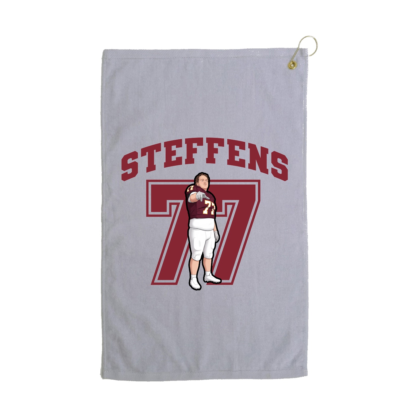 Golf Towel — Number in Grey