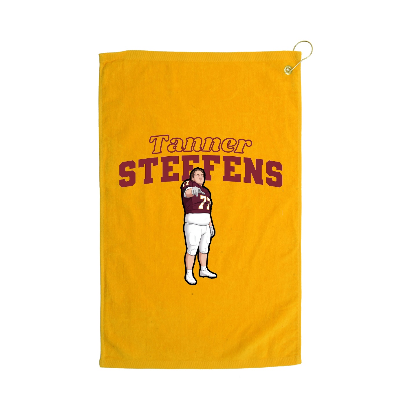 Golf Towel — Name Arch in Gold