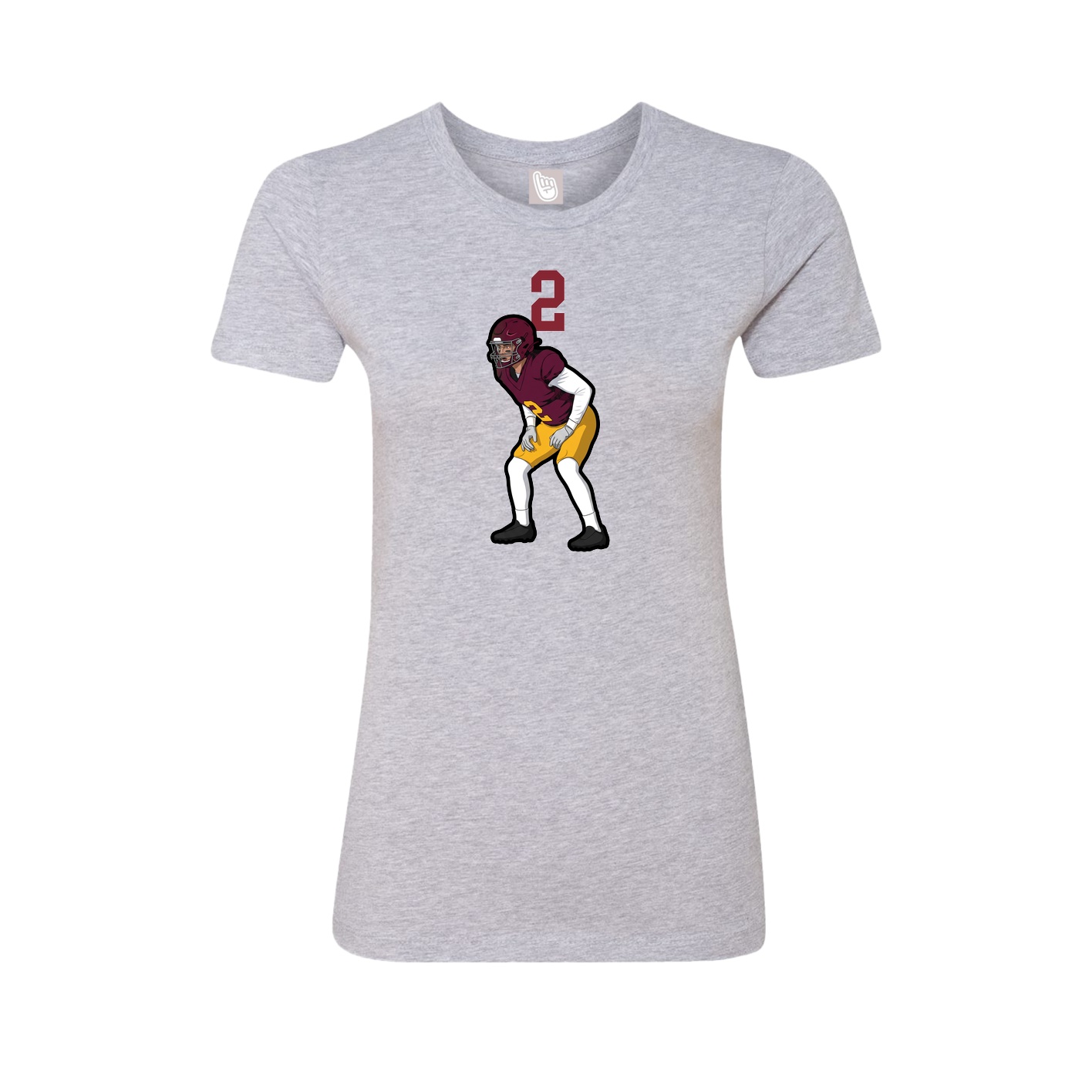 Fitted Women's Tee — Number Top in Grey