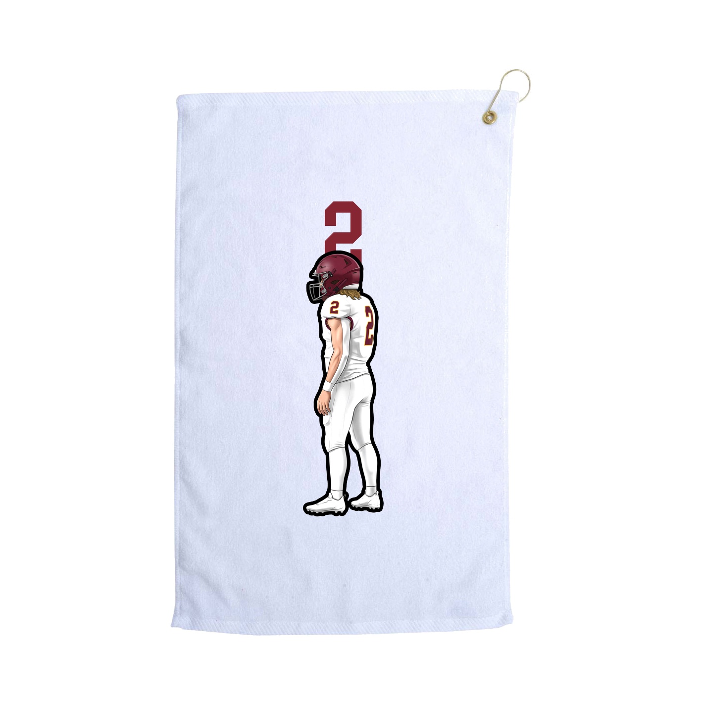 Golf Towel — Number Top in White