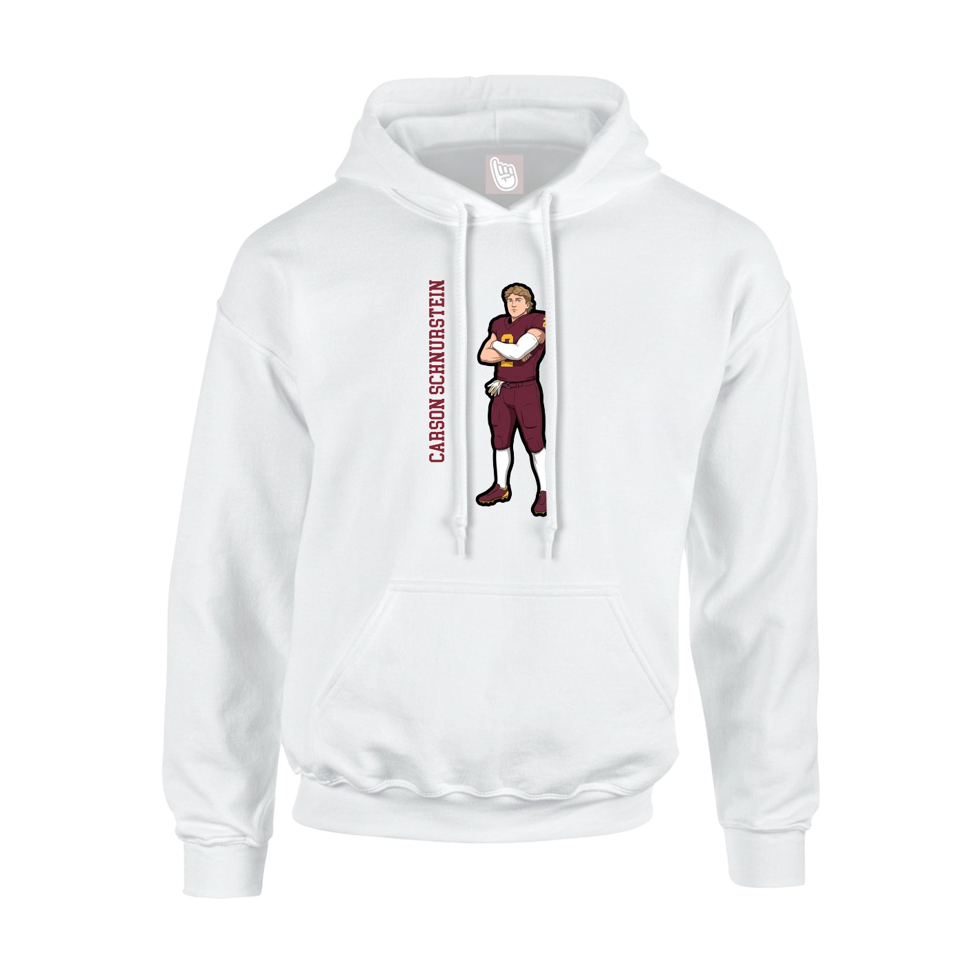 Youth Hoodie — Name Vertical in White