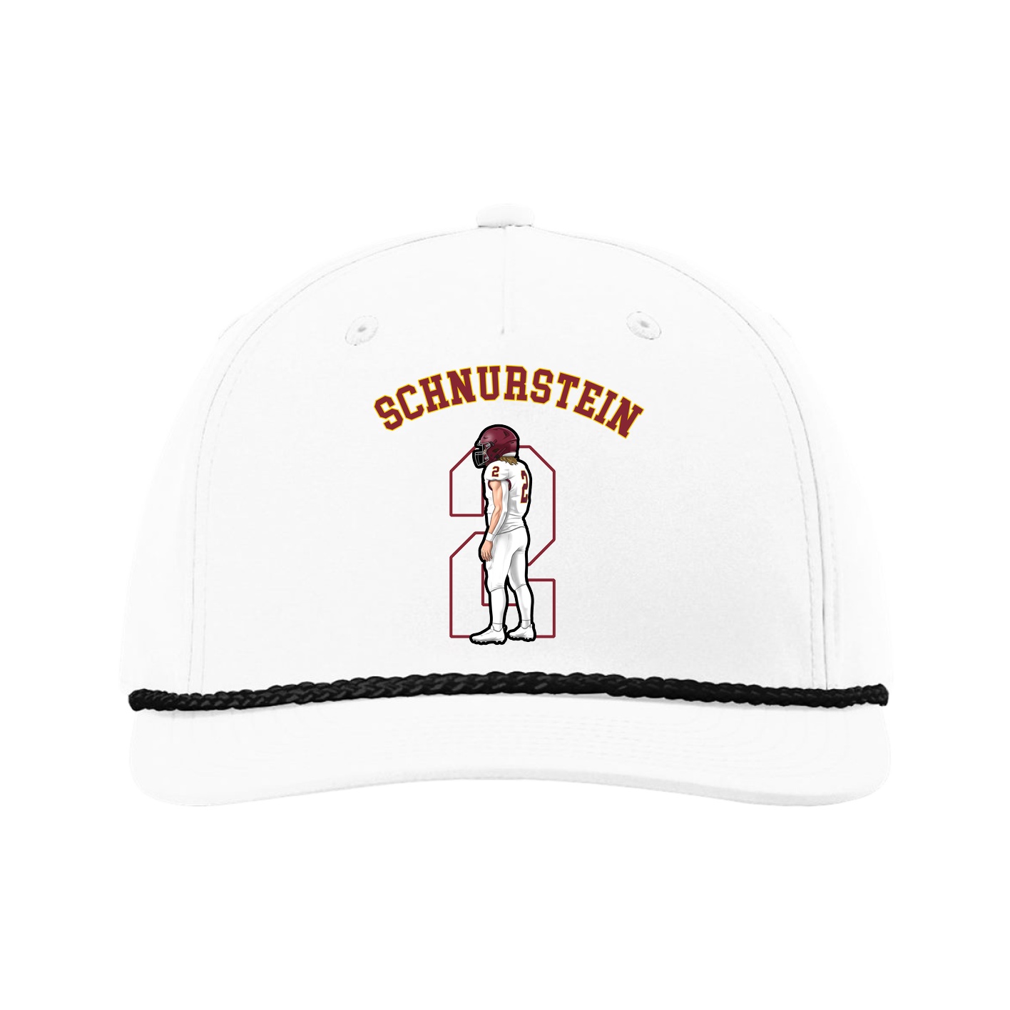 Five-Panel Classic Rope Cap — Shirsey Arch in White