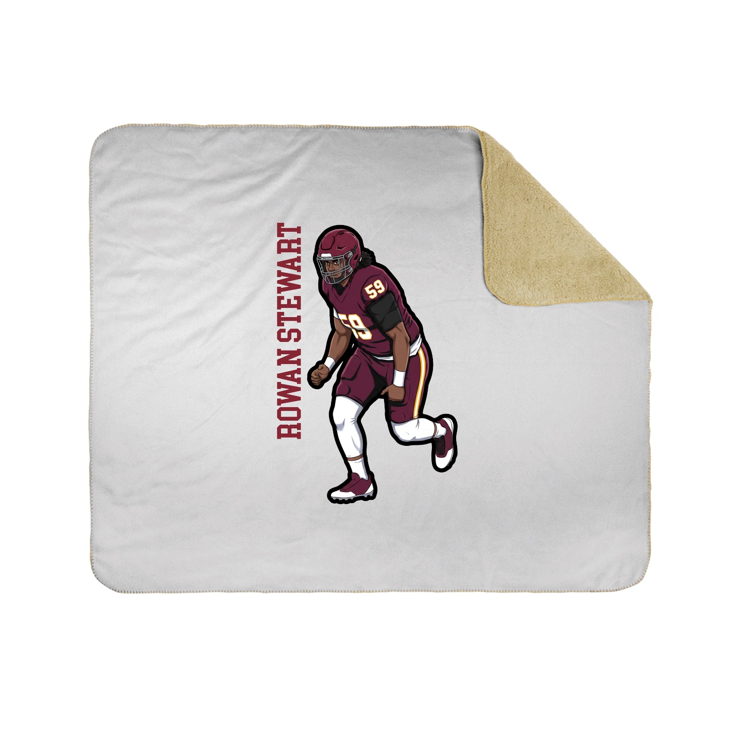 Throw Blanket — Name Vertical in White