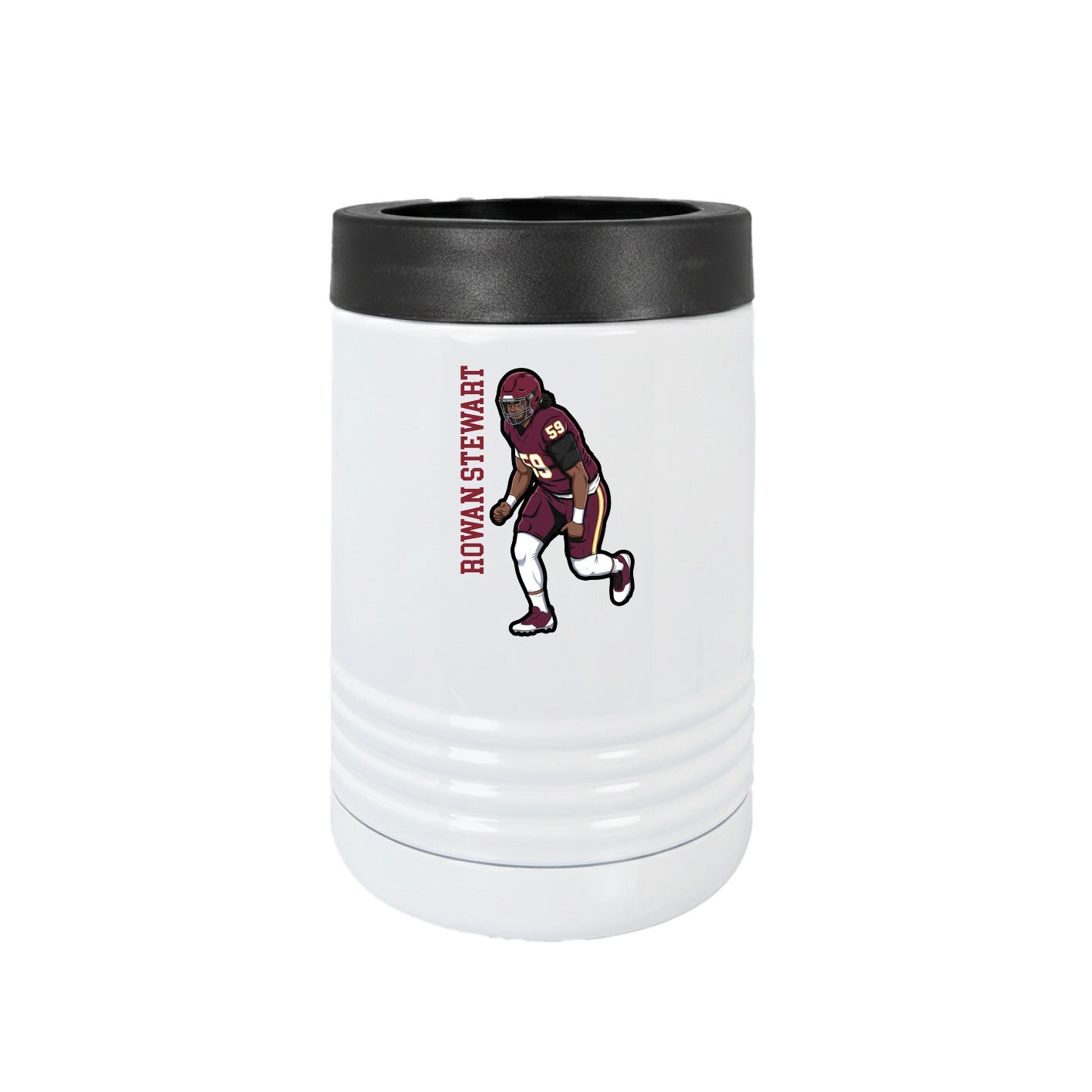Beverage Holder — Name Vertical in White