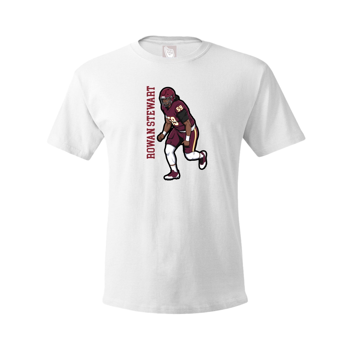 Youth Tee — Name Vertical in White