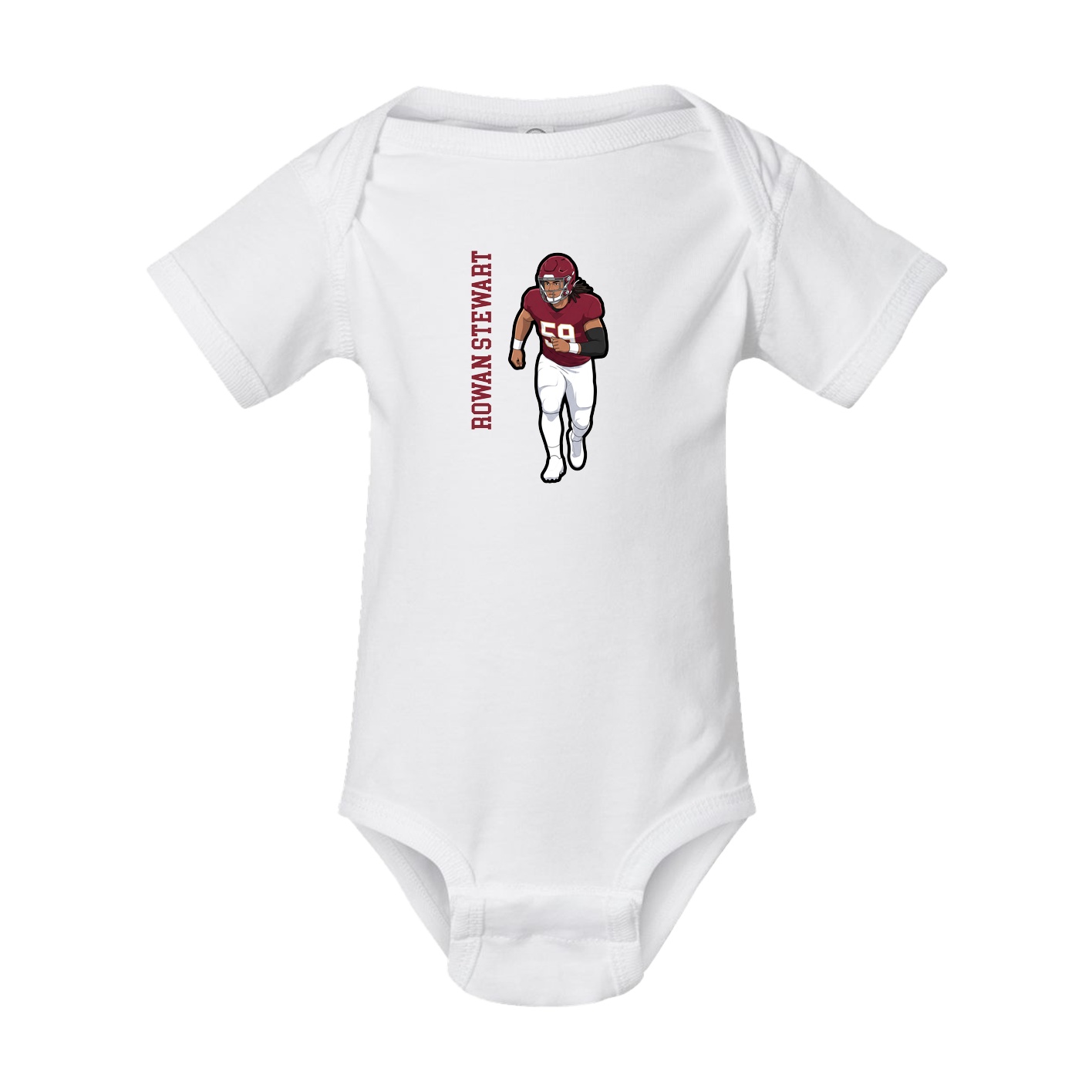 Baby Onesie — Name Vertical in White