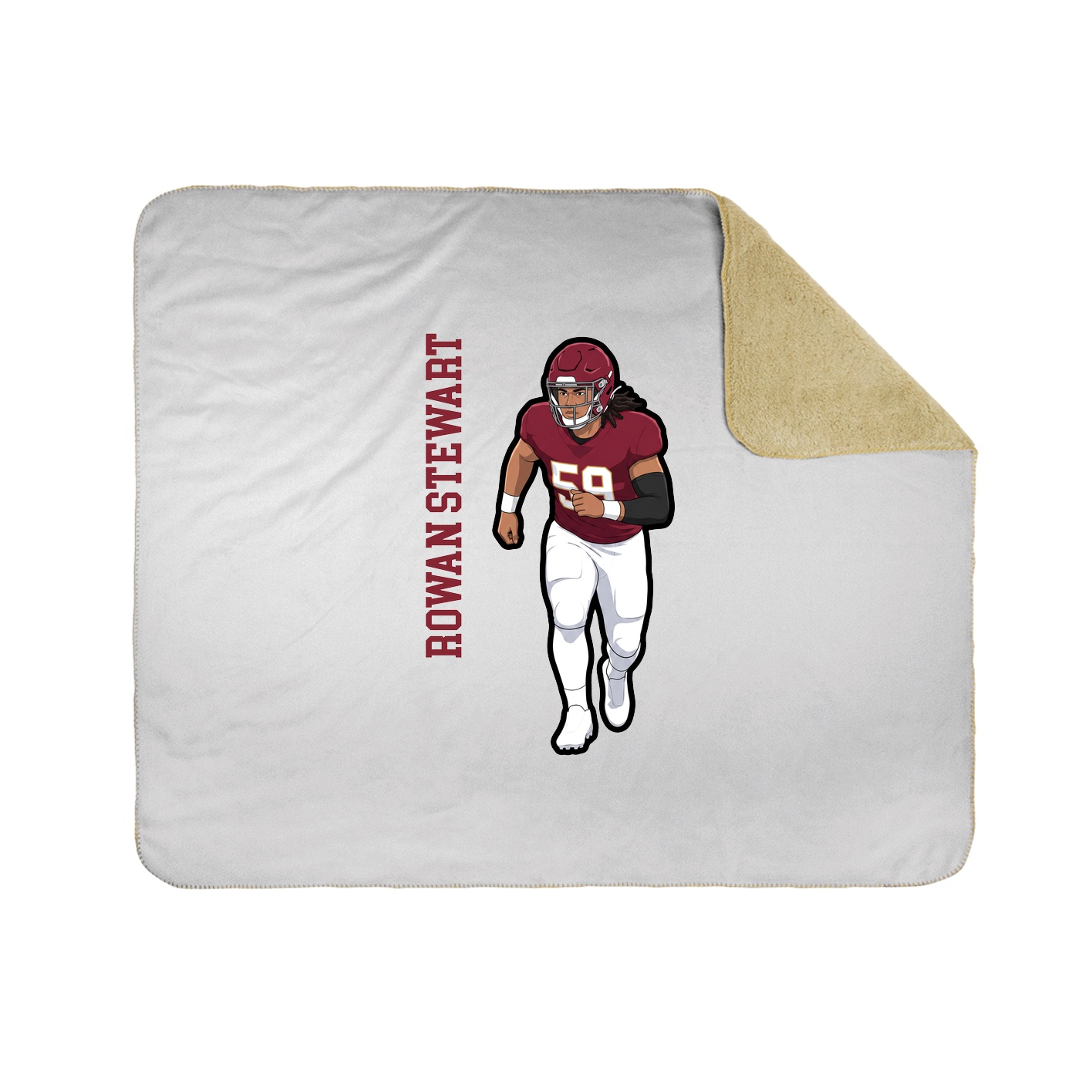 Throw Blanket — Name Vertical in White