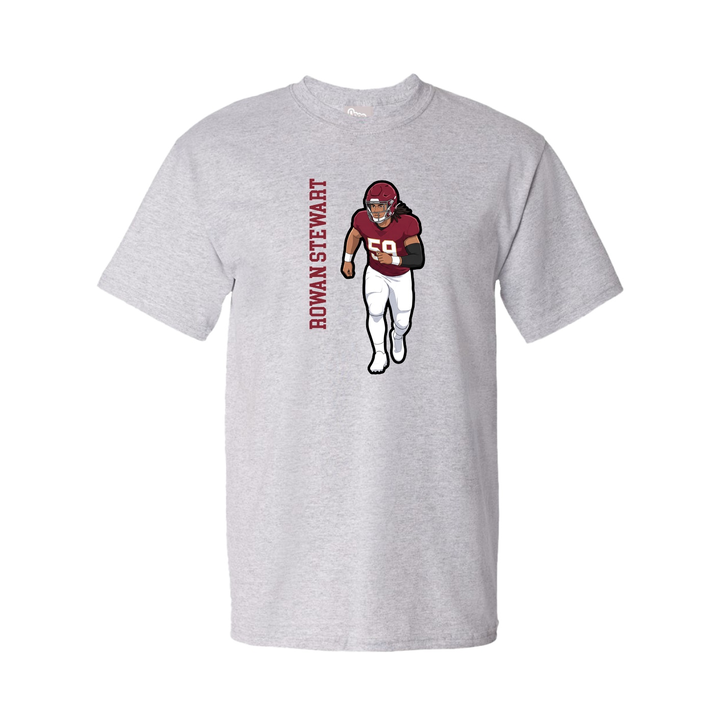 Tee — Name Vertical in Grey