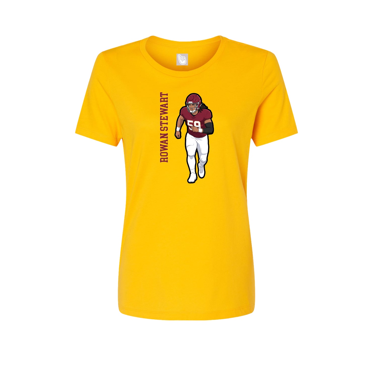 Womens Tee — Name Vertical in Gold