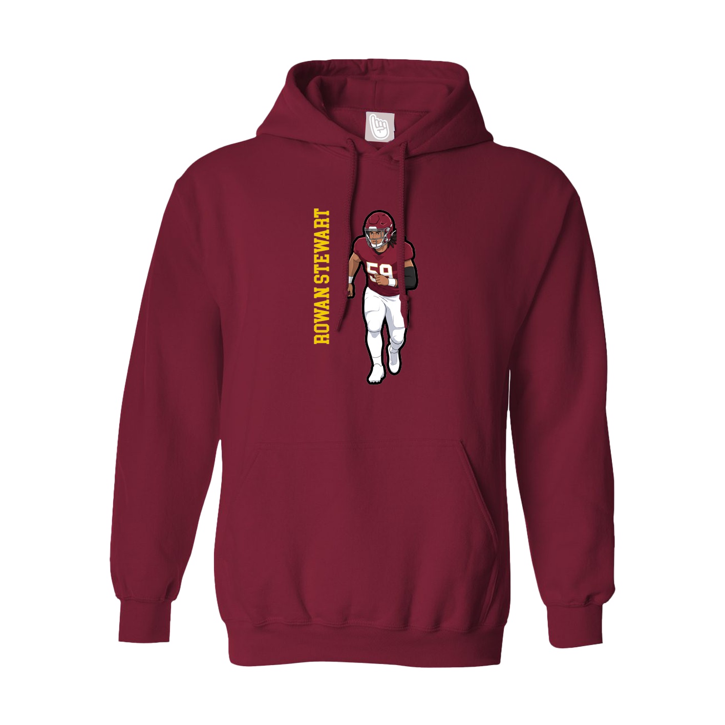 Hoodie — Name Vertical in Cardinal