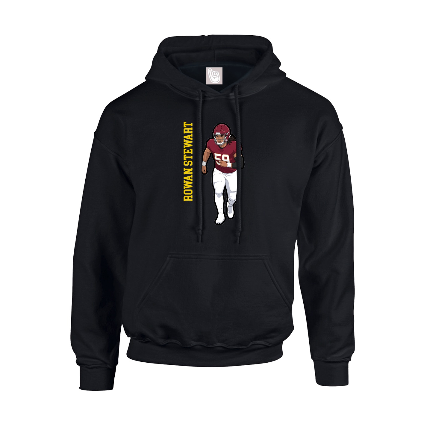 Youth Hoodie — Name Vertical in Black