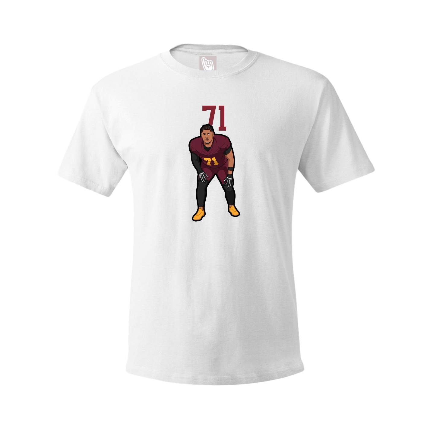 Youth Tee — Number Top in White