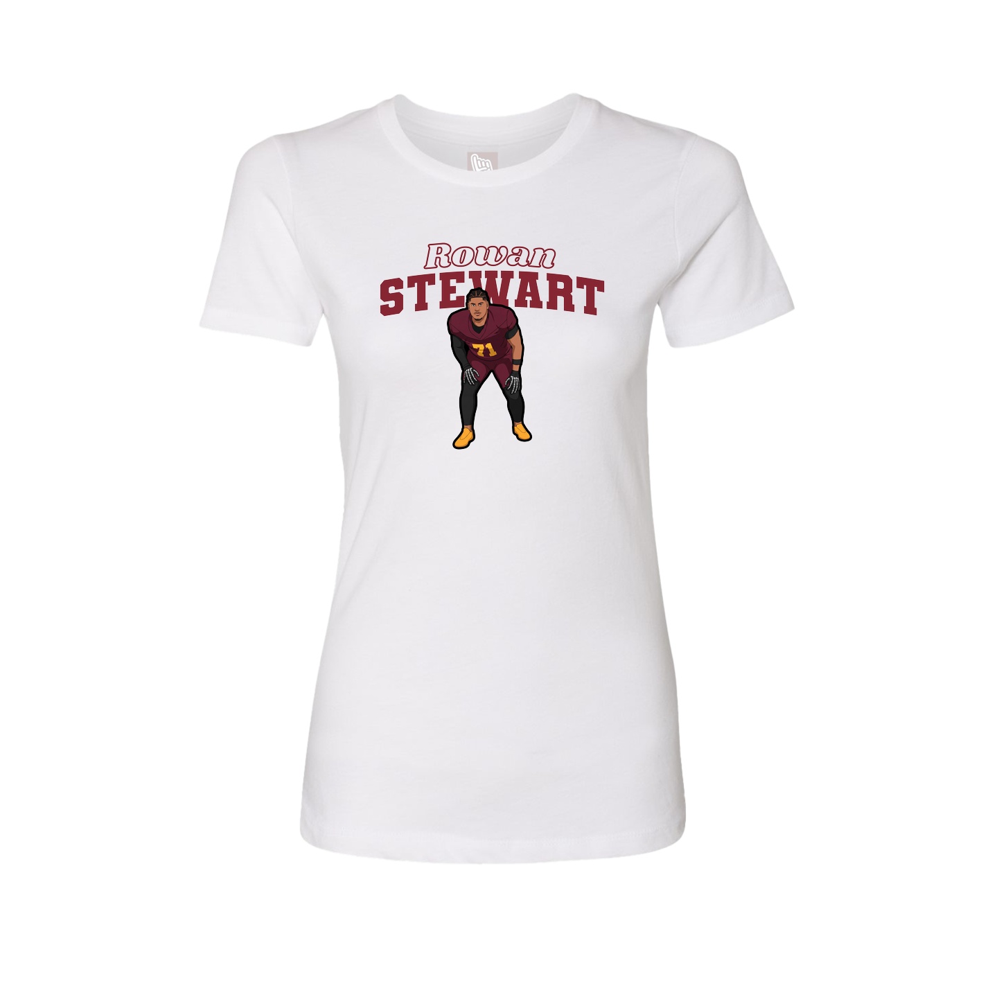 Fitted Women's Tee — Name Arch in White