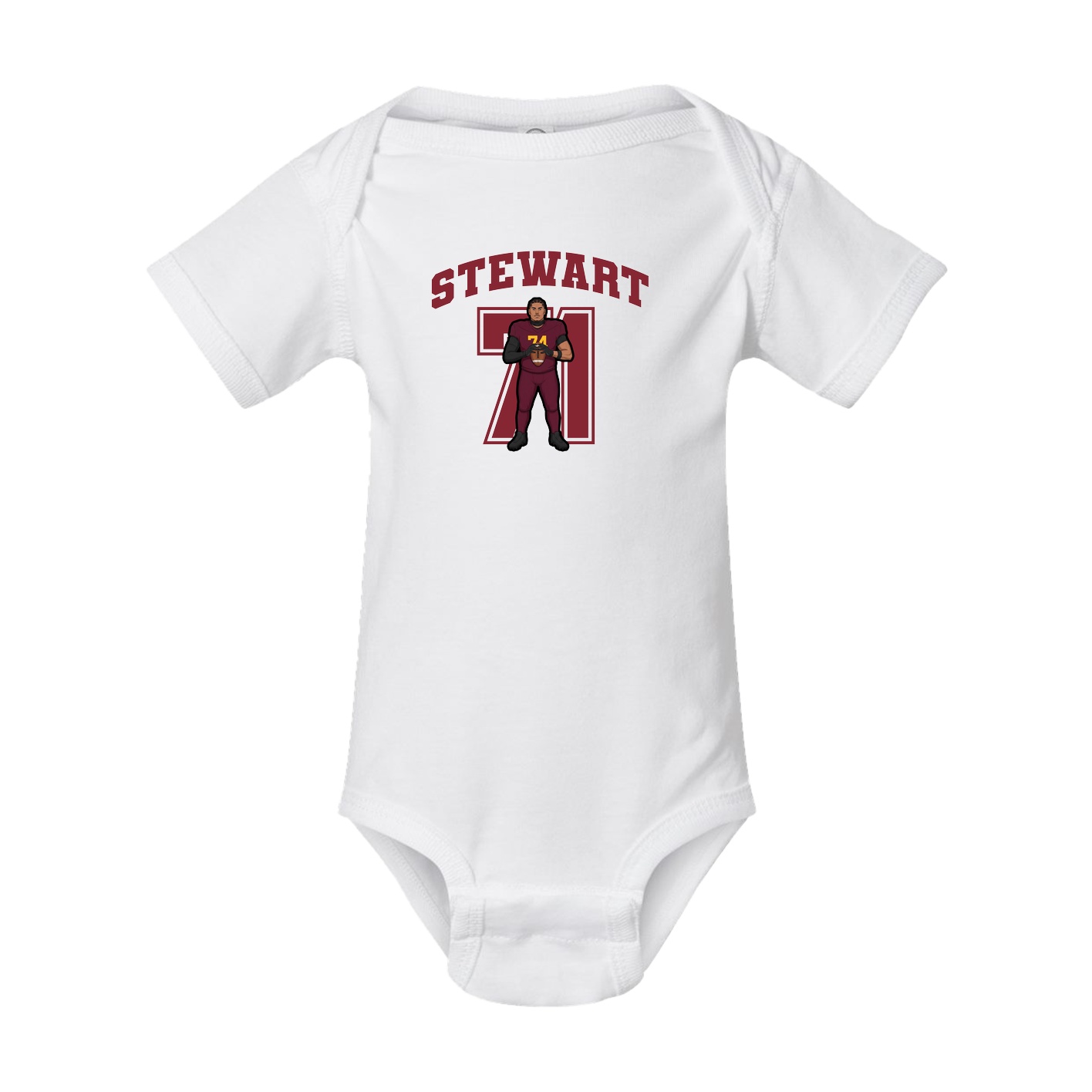 Baby Onesie — Number in White