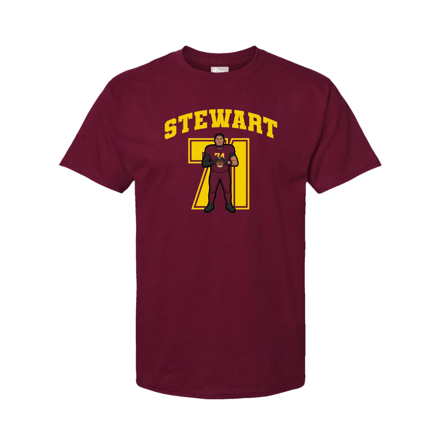 Youth Tee — Number in Cardinal