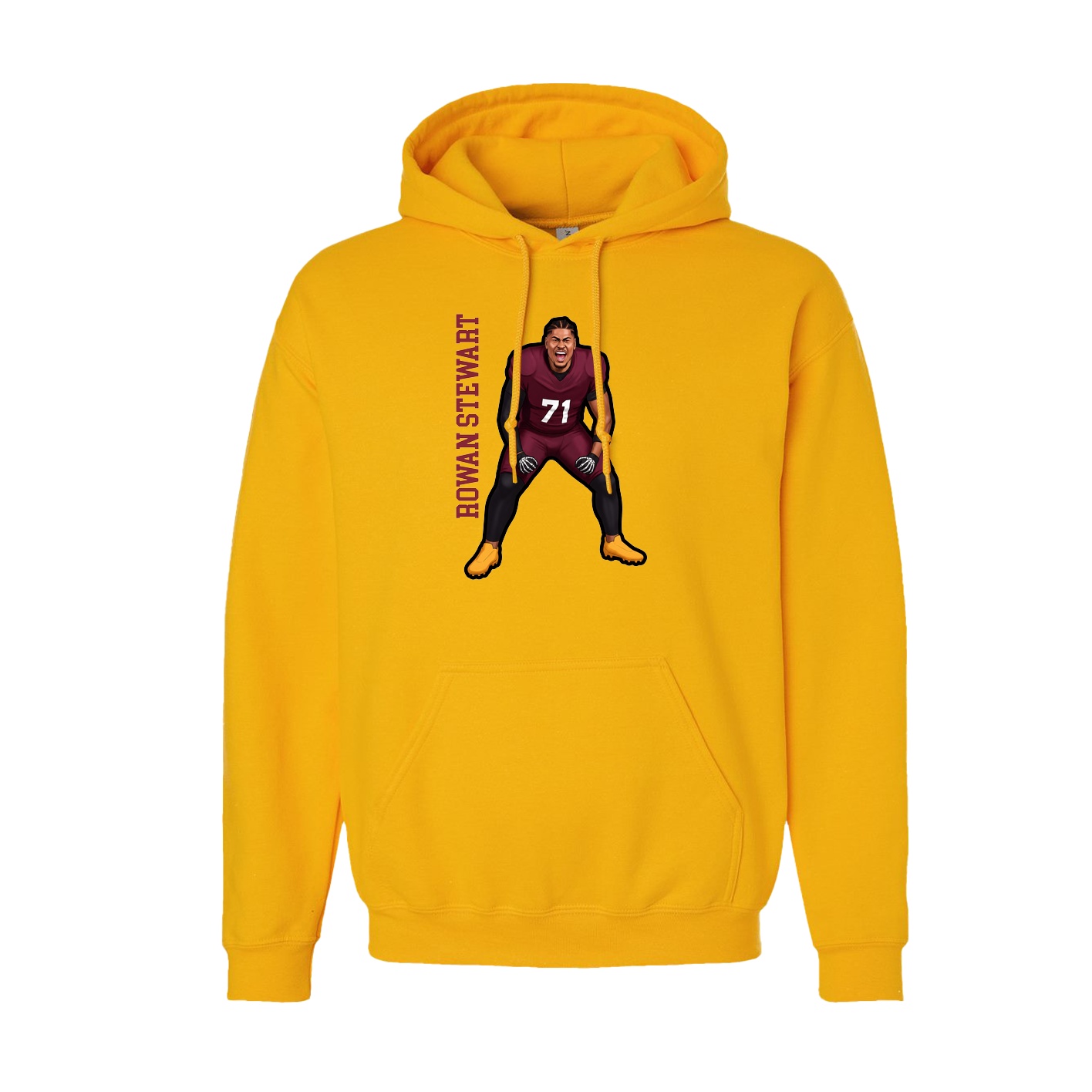Youth Hoodie — Name Vertical in Gold