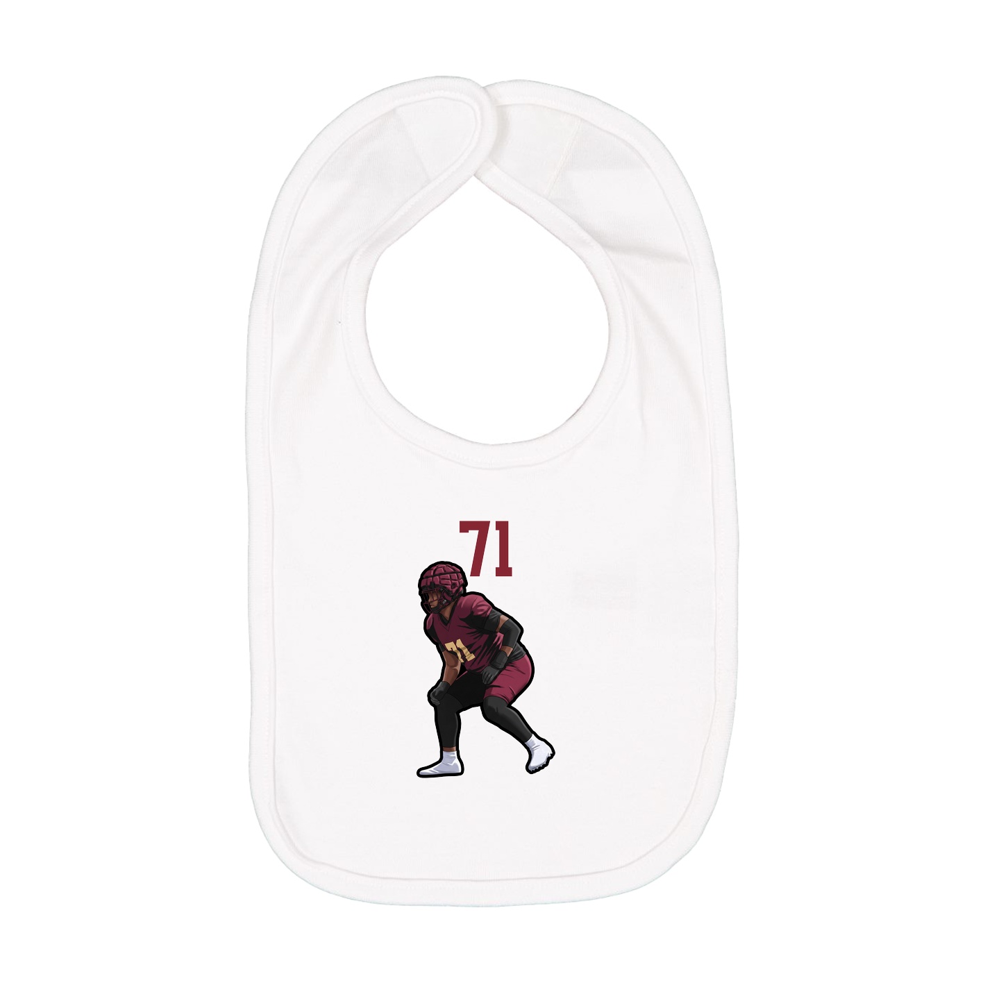 Infant Bib — Number Top in White