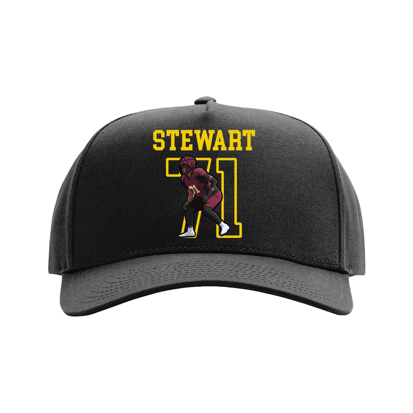 Full Fabric Five-Panel Champ Cap — Shirsey in Black
