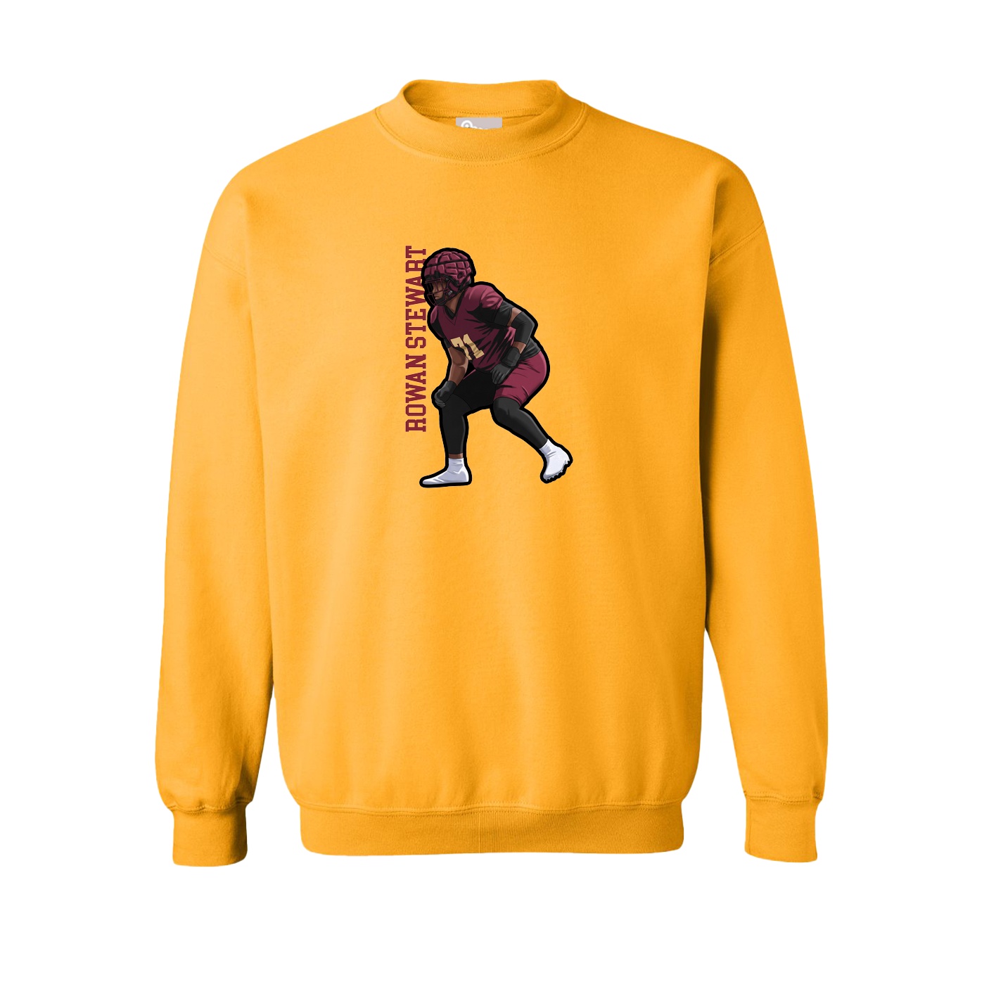 Fleece Crew — Name Vertical in Gold