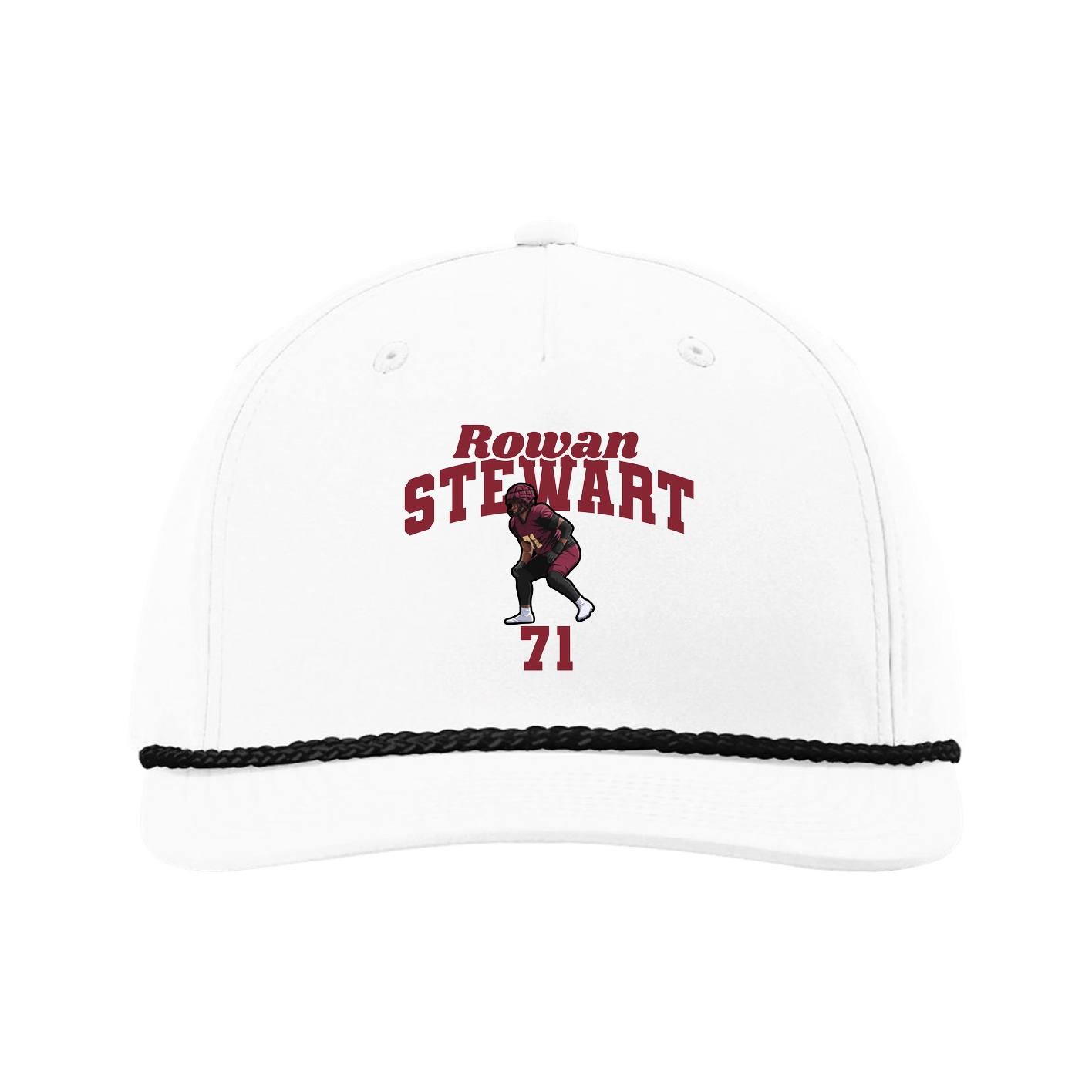 Five-Panel Classic Rope Cap — Signature Arch in White