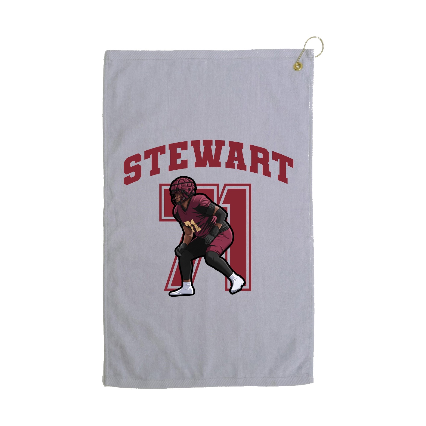 Golf Towel — Number in Grey