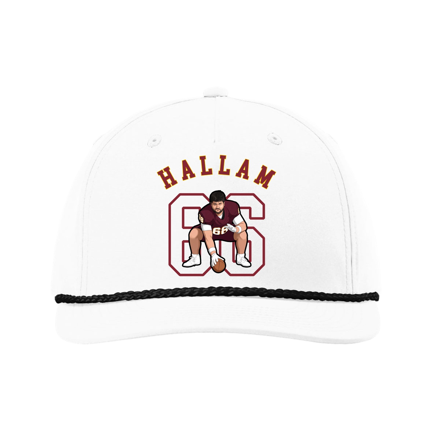 Five-Panel Classic Rope Cap — Shirsey Arch in White